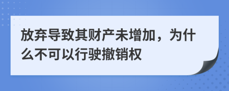 放弃导致其财产未增加，为什么不可以行驶撤销权