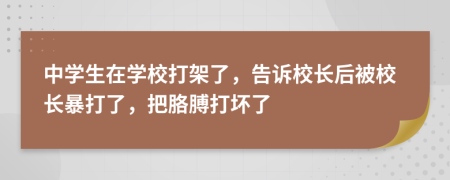 中学生在学校打架了，告诉校长后被校长暴打了，把胳膊打坏了