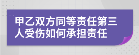 甲乙双方同等责任第三人受伤如何承担责任