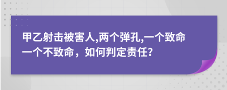 甲乙射击被害人,两个弹孔,一个致命一个不致命，如何判定责任？