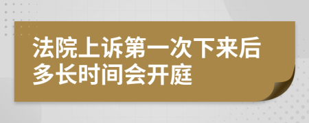 法院上诉第一次下来后多长时间会开庭