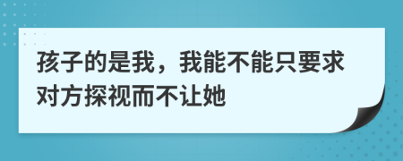 孩子的是我，我能不能只要求对方探视而不让她