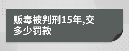 贩毒被判刑15年,交多少罚款