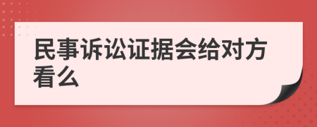 民事诉讼证据会给对方看么