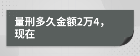 量刑多久金额2万4，现在