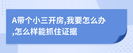 A带个小三开房,我要怎么办,怎么样能抓住证据