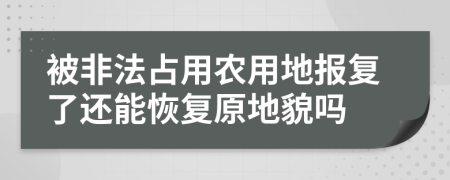 被非法占用农用地报复了还能恢复原地貌吗