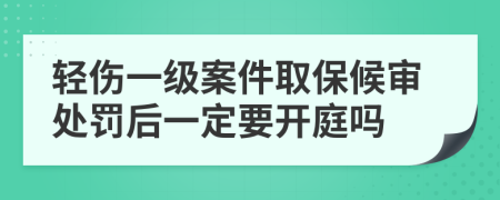 轻伤一级案件取保候审处罚后一定要开庭吗