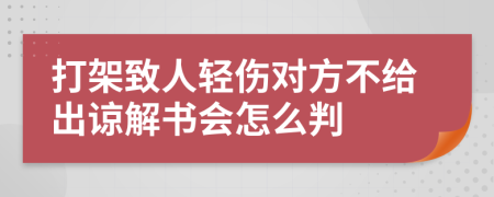 打架致人轻伤对方不给出谅解书会怎么判