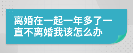 离婚在一起一年多了一直不离婚我该怎么办