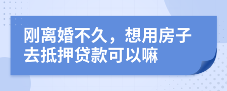 刚离婚不久，想用房子去抵押贷款可以嘛