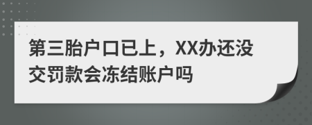 第三胎户口已上，XX办还没交罚款会冻结账户吗