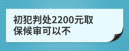 初犯判处2200元取保候审可以不