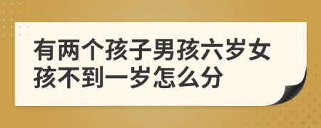 有两个孩子男孩六岁女孩不到一岁怎么分