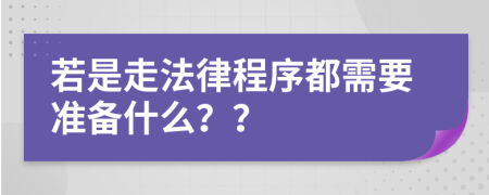 若是走法律程序都需要准备什么？？