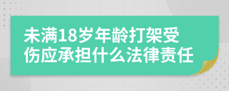 未满18岁年龄打架受伤应承担什么法律责任