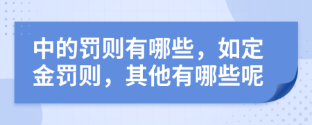 中的罚则有哪些，如定金罚则，其他有哪些呢