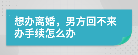 想办离婚，男方回不来办手续怎么办