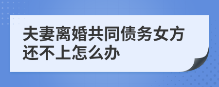 夫妻离婚共同债务女方还不上怎么办