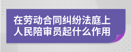 在劳动合同纠纷法庭上人民陪审员起什么作用