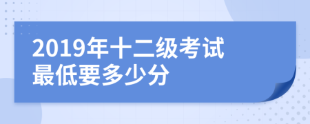 2019年十二级考试最低要多少分