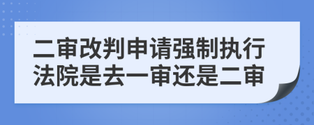 二审改判申请强制执行法院是去一审还是二审