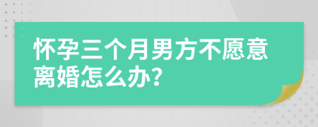 怀孕三个月男方不愿意离婚怎么办？