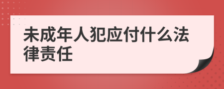 未成年人犯应付什么法律责任