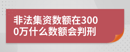 非法集资数额在3000万什么数额会判刑