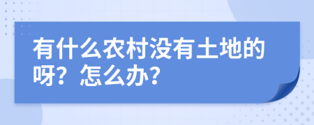 有什么农村没有土地的呀？怎么办？