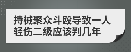 持械聚众斗殴导致一人轻伤二级应该判几年