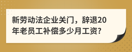 新劳动法企业关门，辞退20年老员工补偿多少月工资?