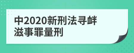 中2020新刑法寻衅滋事罪量刑