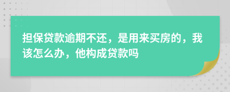 担保贷款逾期不还，是用来买房的，我该怎么办，他构成贷款吗