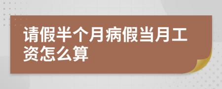 请假半个月病假当月工资怎么算