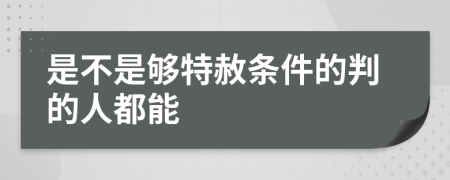 是不是够特赦条件的判的人都能