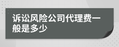 诉讼风险公司代理费一般是多少