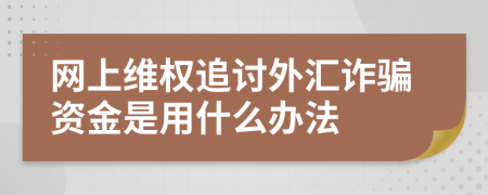 网上维权追讨外汇诈骗资金是用什么办法