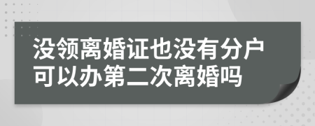 没领离婚证也没有分户可以办第二次离婚吗