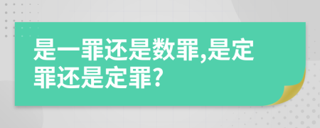 是一罪还是数罪,是定罪还是定罪?