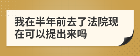 我在半年前去了法院现在可以提出来吗