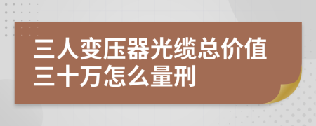 三人变压器光缆总价值三十万怎么量刑