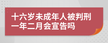 十六岁未成年人被判刑一年二月会宣告吗
