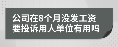 公司在8个月没发工资要投诉用人单位有用吗