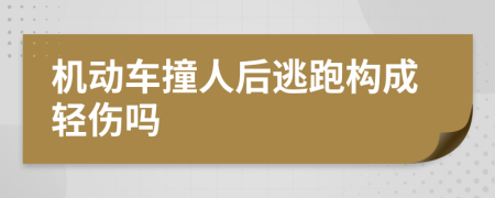 机动车撞人后逃跑构成轻伤吗