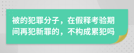 被的犯罪分子，在假释考验期间再犯新罪的，不构成累犯吗