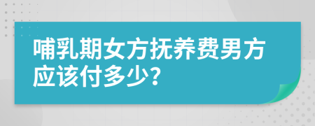 哺乳期女方抚养费男方应该付多少？