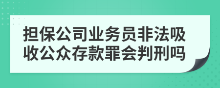 担保公司业务员非法吸收公众存款罪会判刑吗