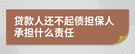 贷款人还不起债担保人承担什么责任