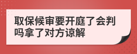 取保候审要开庭了会判吗拿了对方谅解